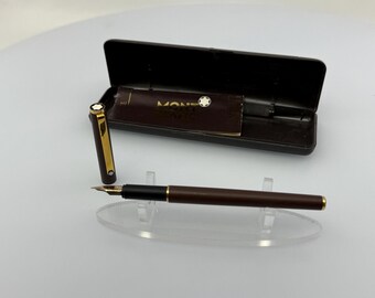 Vintage Montblanc Noblesse Slimline Fountain Pen, Matte Brown