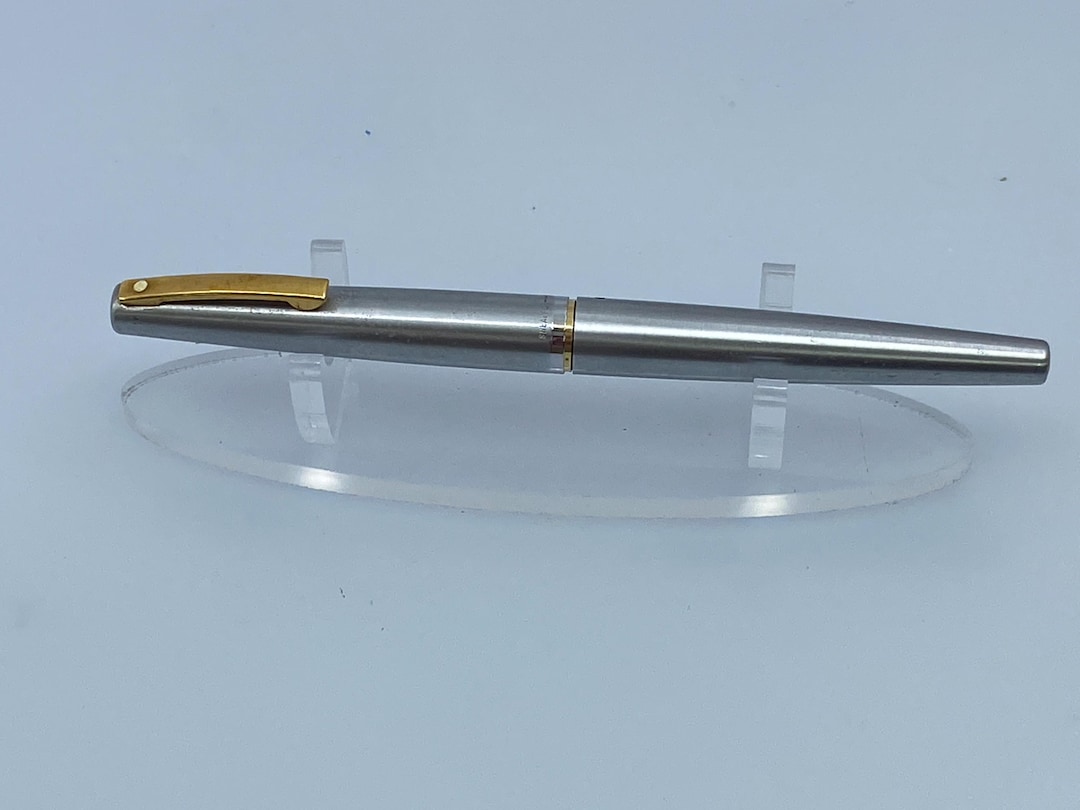 Sheaffer Imperial 万年筆 14K White Dot USA Sheaffer Imperial Fountain Pen, Black Resin Metal Cap, 14K Gold