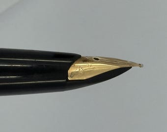 Vintage Parker 65 Custom Fountain Pen Black Barrel Gold-tone Lined