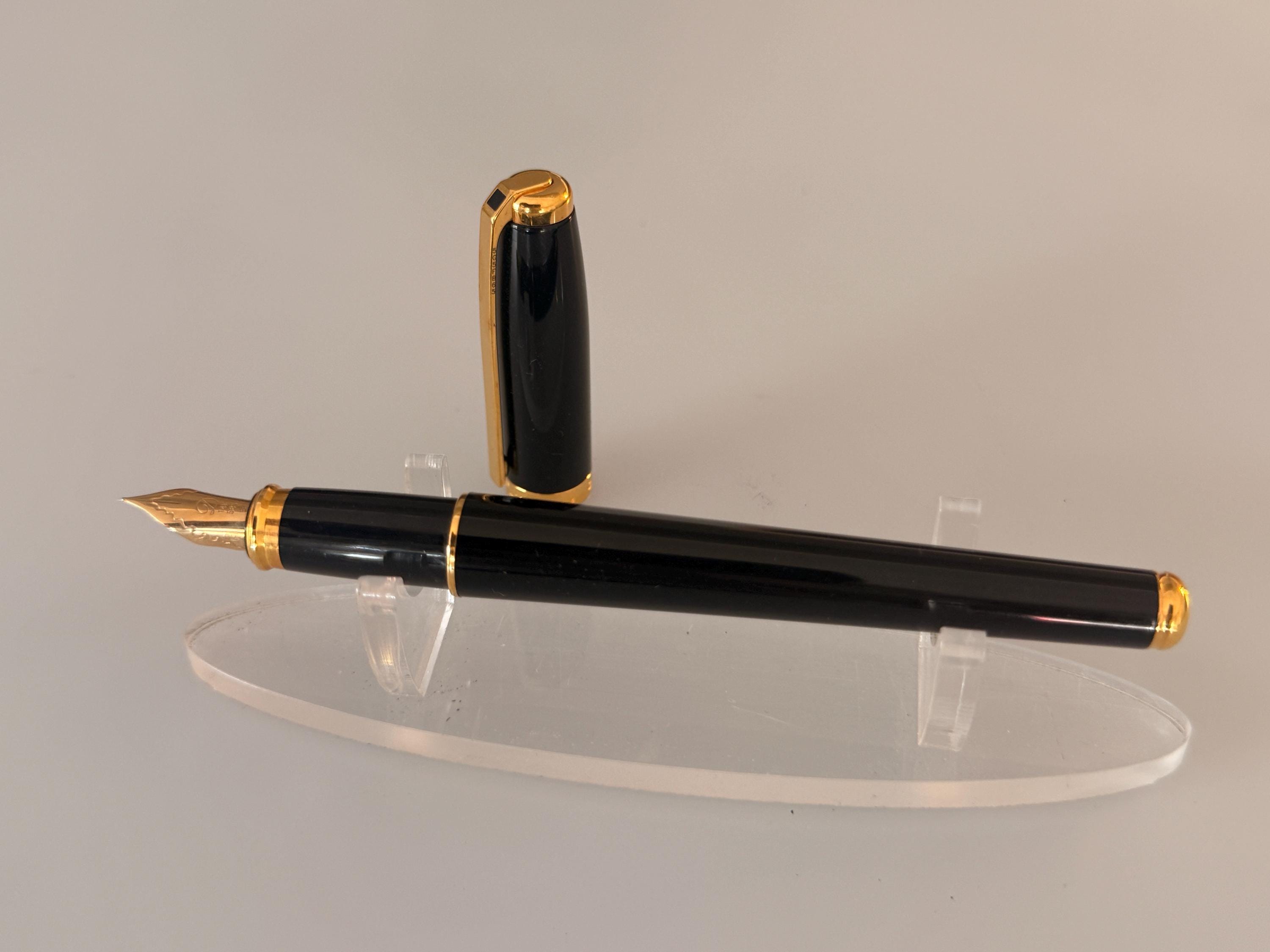 S.T.デュポン フィデリオ ブラック ラッカー ド シーヌ 万年筆、14K EF