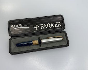 Parker 51 Aerometric – NOS – Spanish Import Tax Label – Arrow Parker Box – Vintage 1960s Fountain Pen