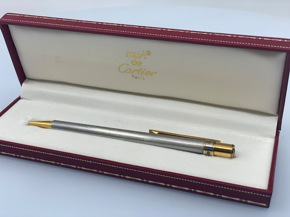 Must De Cartier Santos Ballpoint Pen, Brushed Metal Finish, Gold