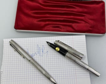 Montblanc 1266 Sterling Silver Set – EF 18K WG Fountain Pen + 866