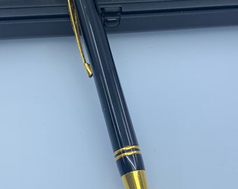 Stylo Parker Duofold Bleu Marbre - Vintage Années 80 - Bille Or - Première Série