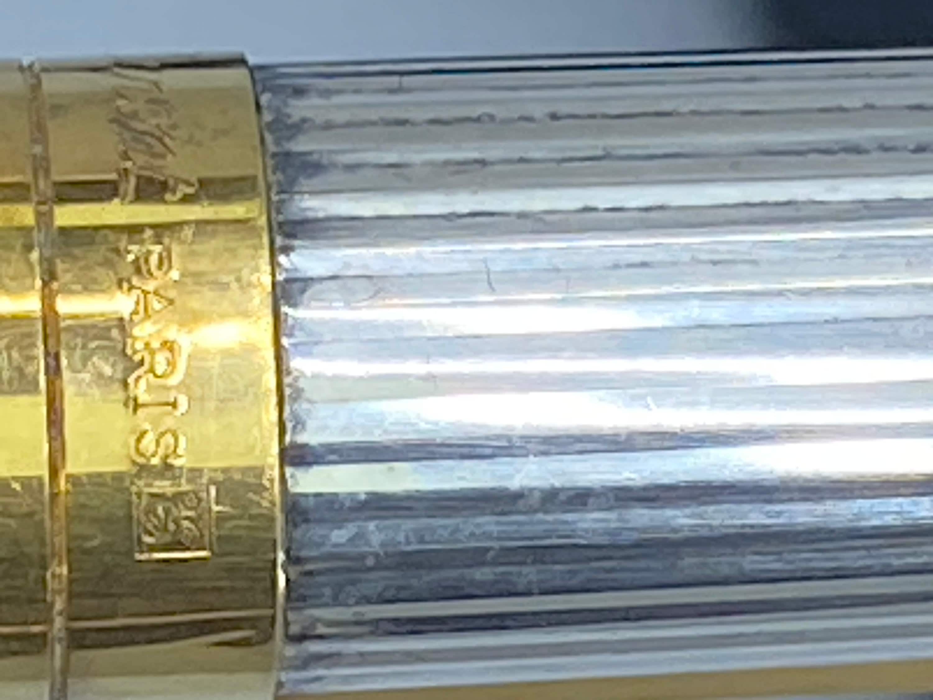 Stylo Bille Prestige S.T. Dupont Gatsby - Finition Argent Godronnée Avec Boîte D'origine