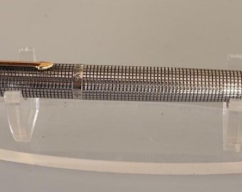 Parker 75 Ciselé Sterling Silver Fountain Pen, 14K Gold Nib, Made in USA, Vintage Luxury Collector Pen