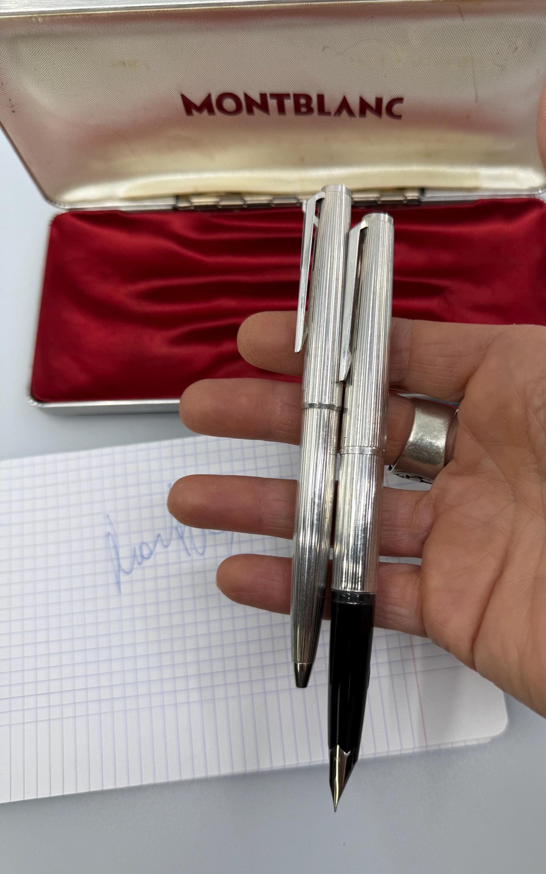 モンブラン 1266 スターリングシルバーセット – EF 18K WG 万年筆 +