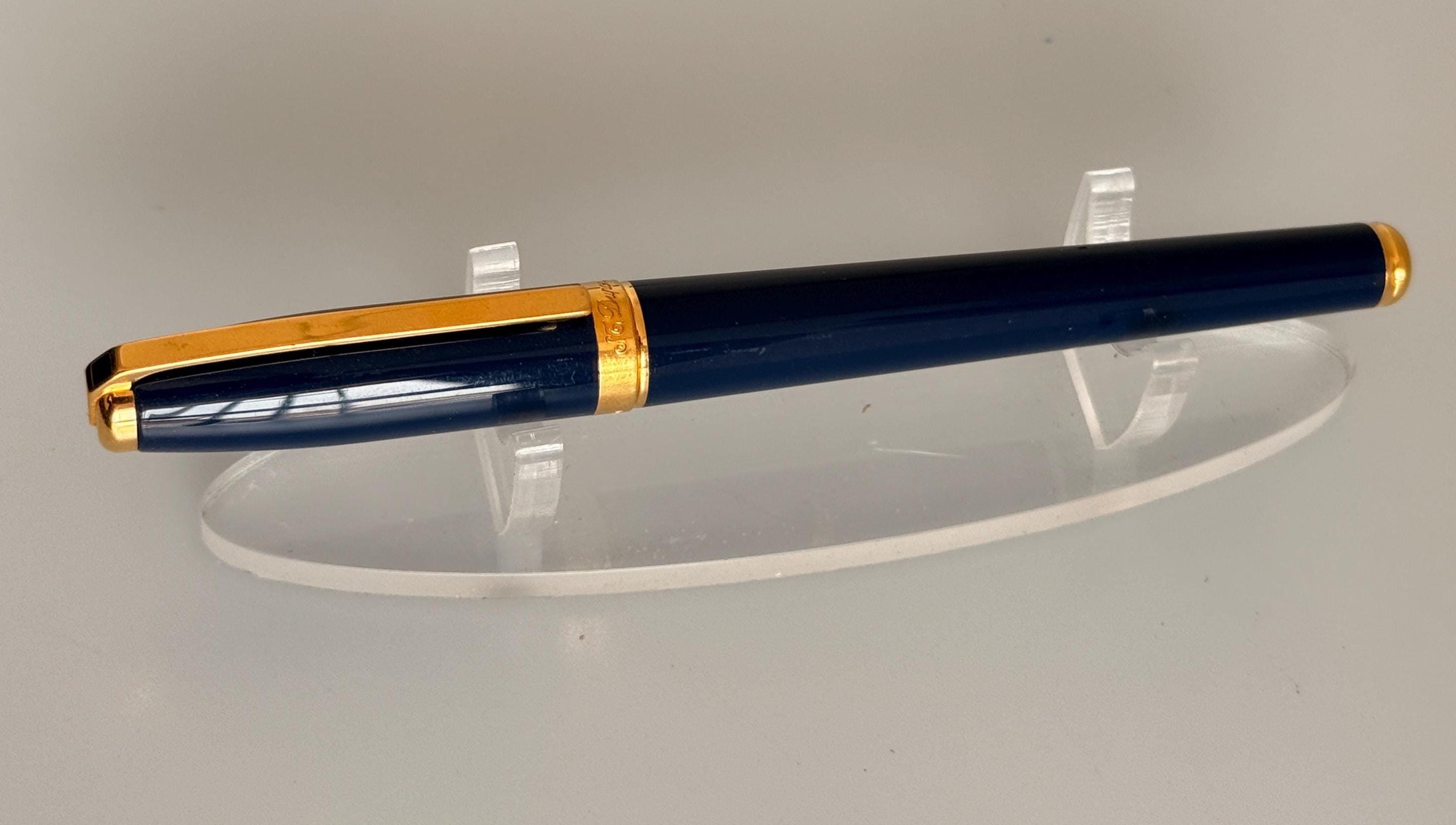 Vintage S.T. Dupont Fidelio Fountain Pen, Ocean Blue Lacquer, 14K