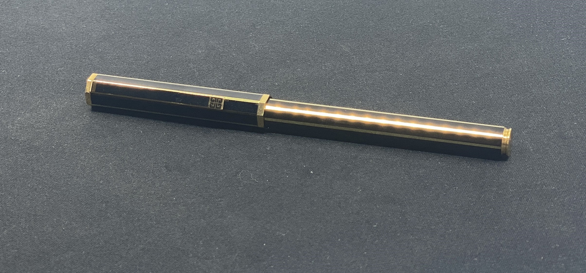 Givenchy Vintage Fountain Pen in Black and Gold With 14K Nib