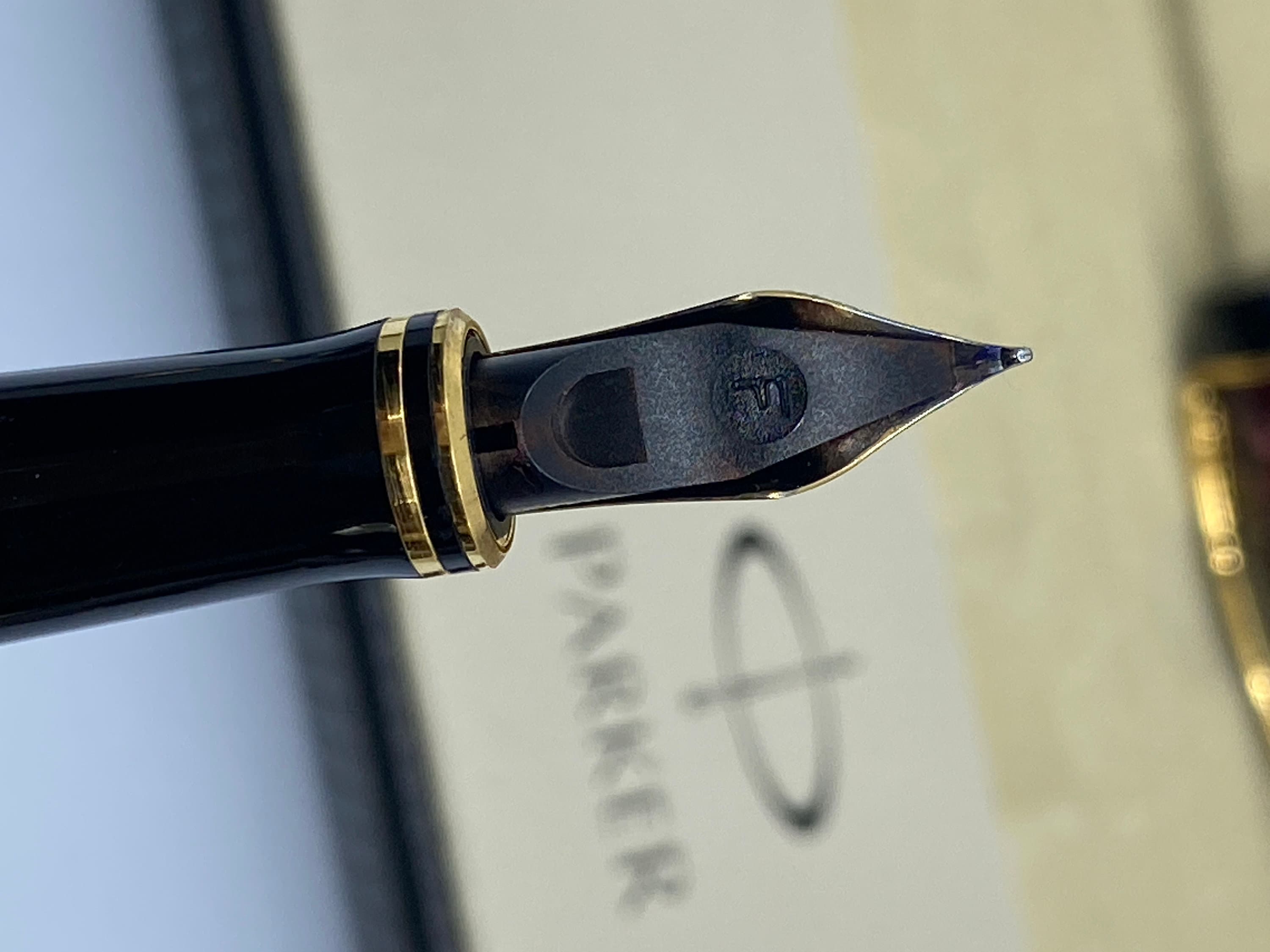 Stylo Bille Parker Duofold Résine Rouge Violet Marbré - Plume Or 18 Carats - Occasion Rare