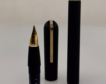 Vintage Lamy Persona Fountain Pen, Black Gold, 18K 750 Gold Nib