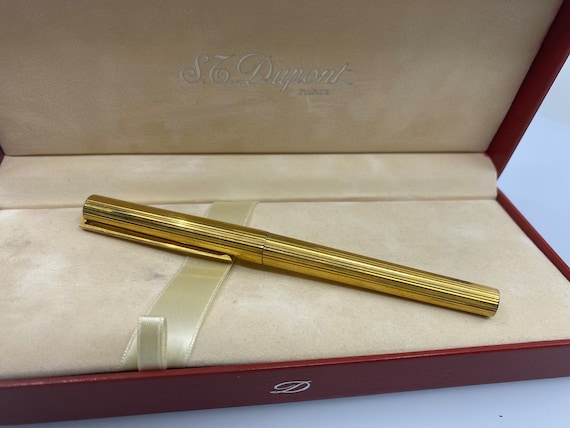 S.T. Dupont 18kt 750 Vermeil Fountain Pen - Luxury Gold Pen - Etsy