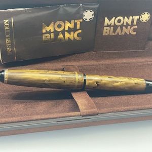 Montblanc 420 Wiese, Vintage Füllfederhalter aus den 1950er Jahren, braunes Zelluloid, 14 Karat Goldfeder, Tintenfenster, für Sammler, Barcelona