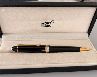 Montblanc Meisterstück LeGrand 161 Ballpoint Pen, Black Resin Gold Trim, PIX Serial Number, Montblanc Box