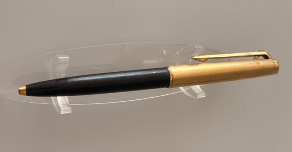MONT BLANC ブラックボールペン ゴールドトリム Vintage Montblanc No. 284 Lever Ballpoint Pen, Black Barrel