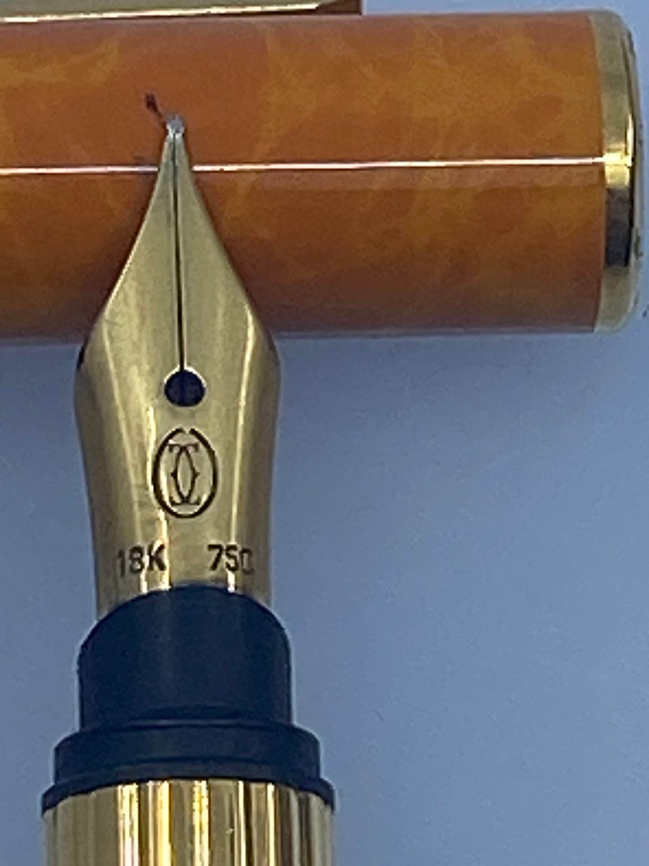 Cartier 'must De Cartier' Fountain Pen - Orange Marble Lacquer