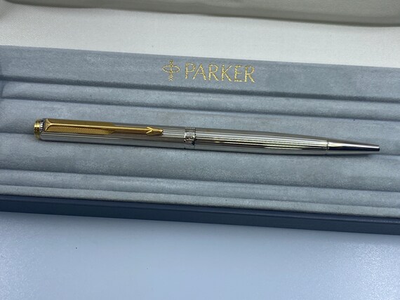 Parker Stainless Steel Ballpoint Pen With Vintage Gold Arrow - Etsy