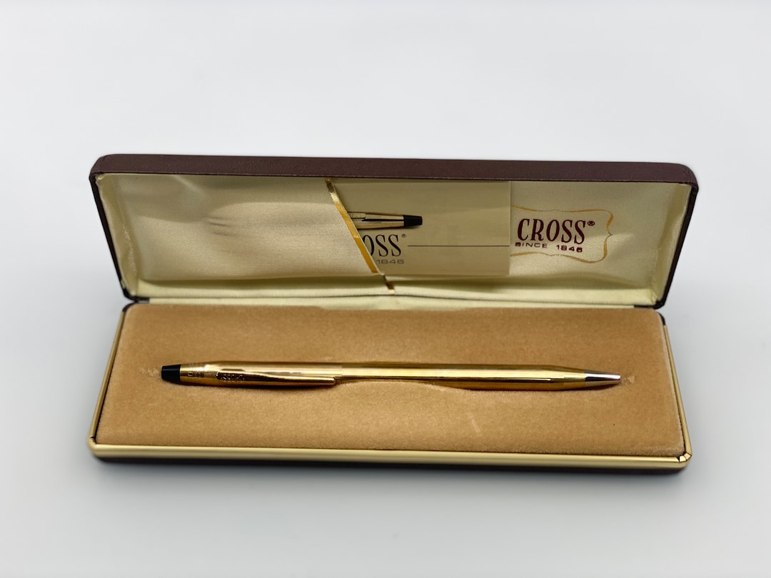 Vintage Cross Ballpoint Pen, 10K Gold Plated, 1/20, Made in