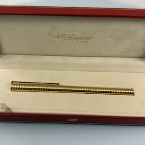 S.T.デュポン ライン2 金メッキ万年筆 | オリジナルボックス付き