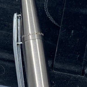 Vintage Montblanc Noblesse Set in Stainless Steel: Ballpoint Pen and Pen with Button and Clip Mechanism image 6