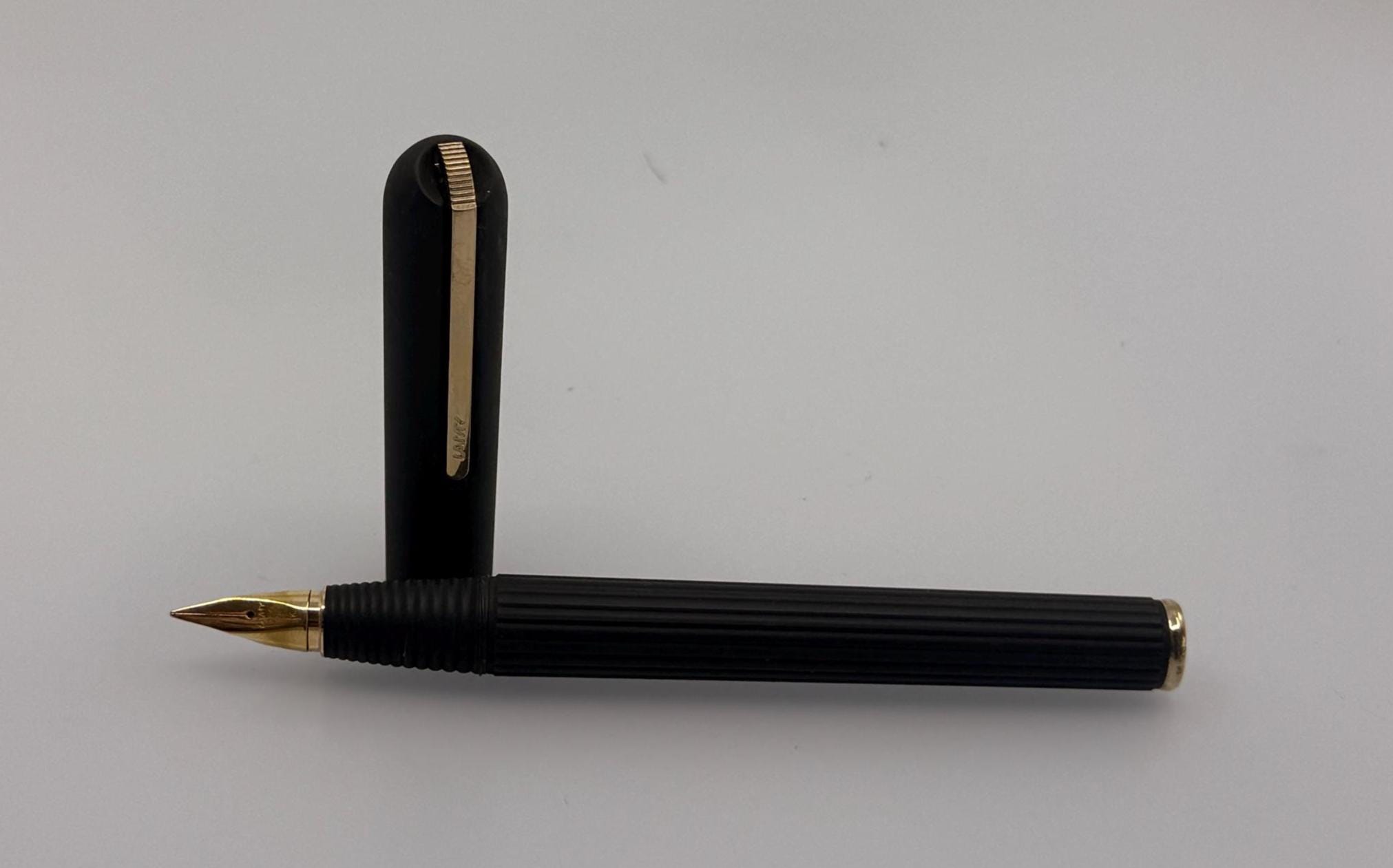 Vintage Lamy Persona Fountain Pen, Black Gold, 18K 750 Gold Nib