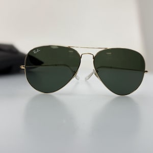 Vintage Ray-Ban Aviator Gold Frame Green Lenses - Classic Pilot Sunglasses