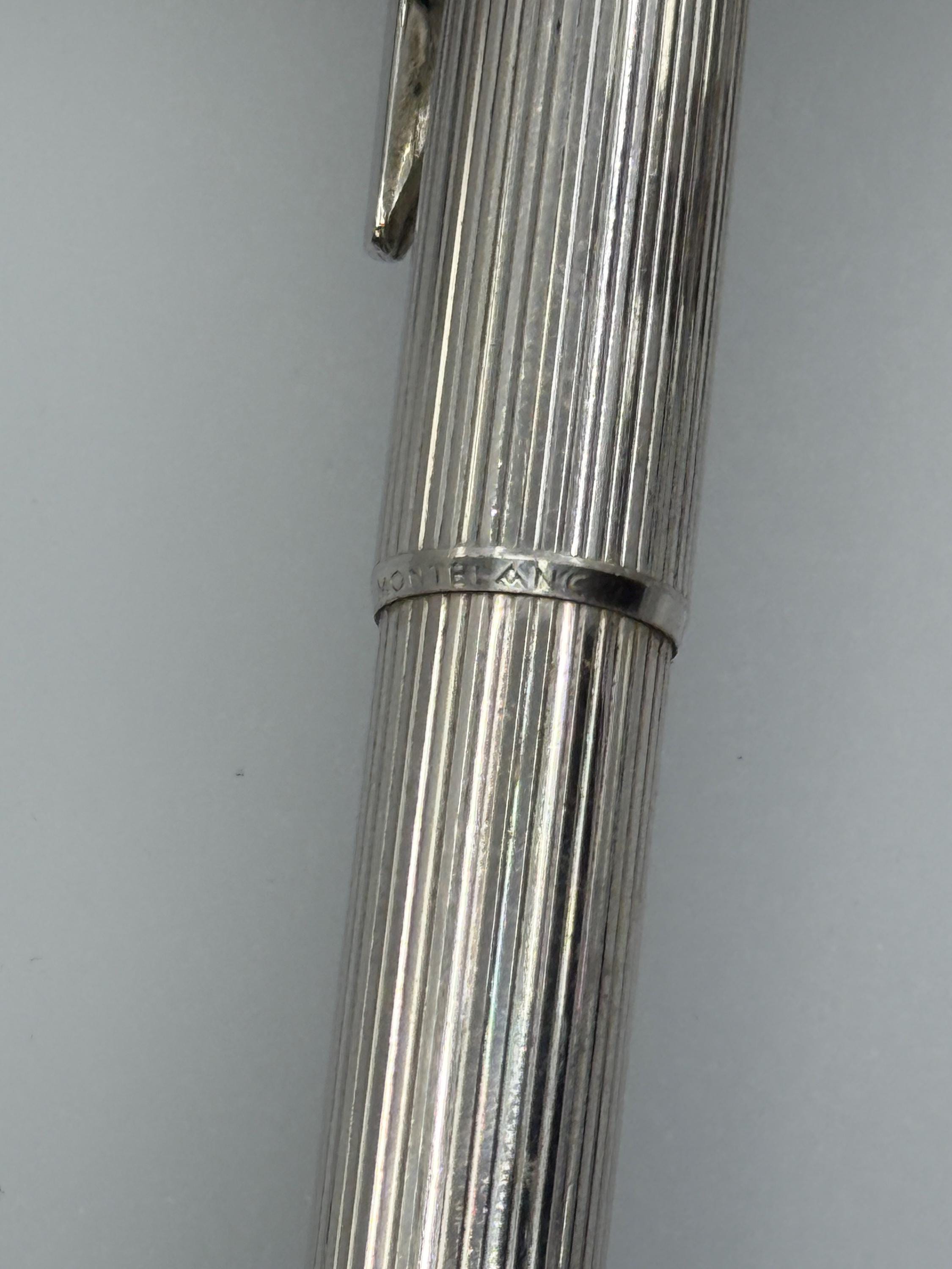 Montblanc 1266 Sterling Silver Set – EF 18K WG Fountain Pen + 866