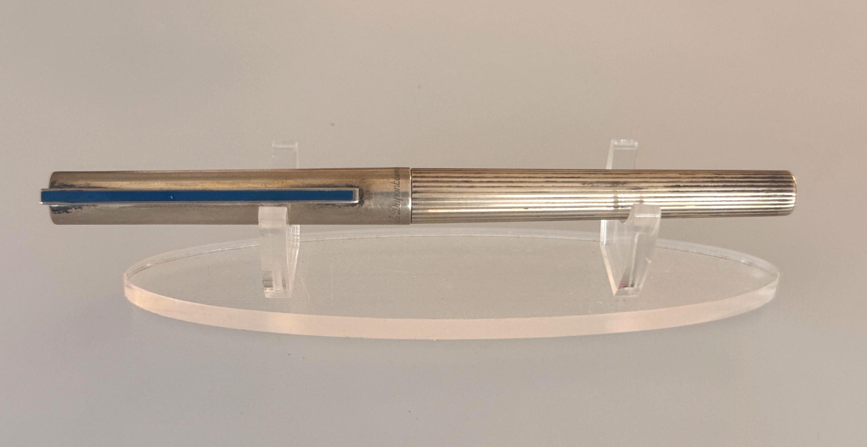 Vintage S.T. Dupont Classique Fountain Pen, Sterling Silver 925