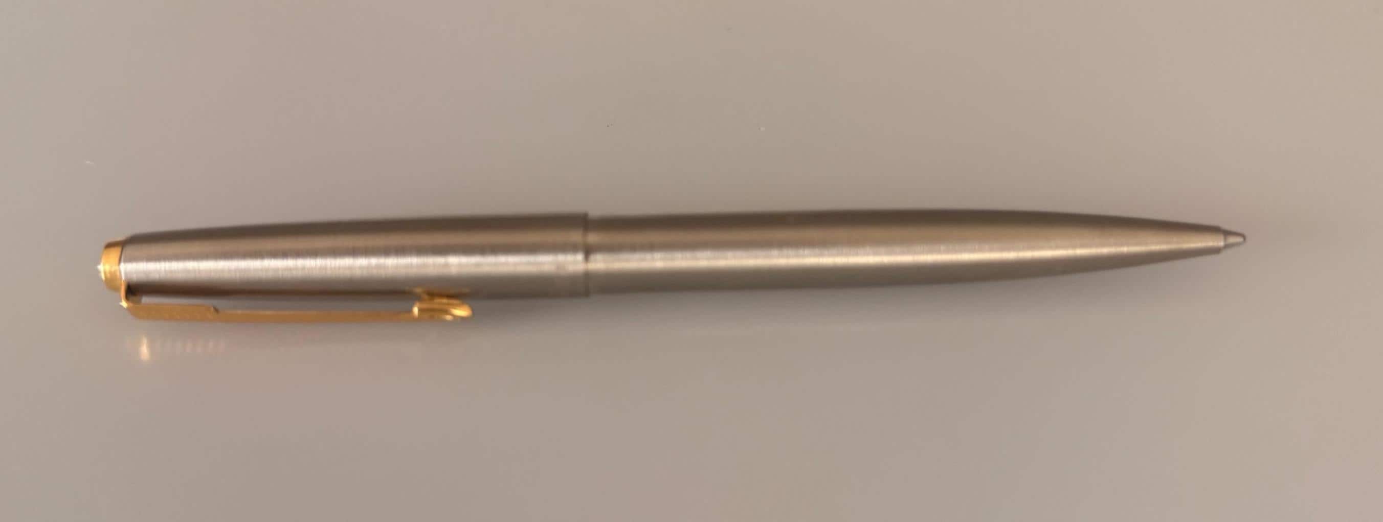Vintage Parker Jotter Ballpoint Pen Stainless Steel Gold-tone