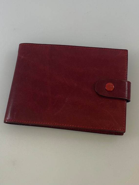 Vintage Rolex Red Leather Wallet, Collector Card Holder, Watch
