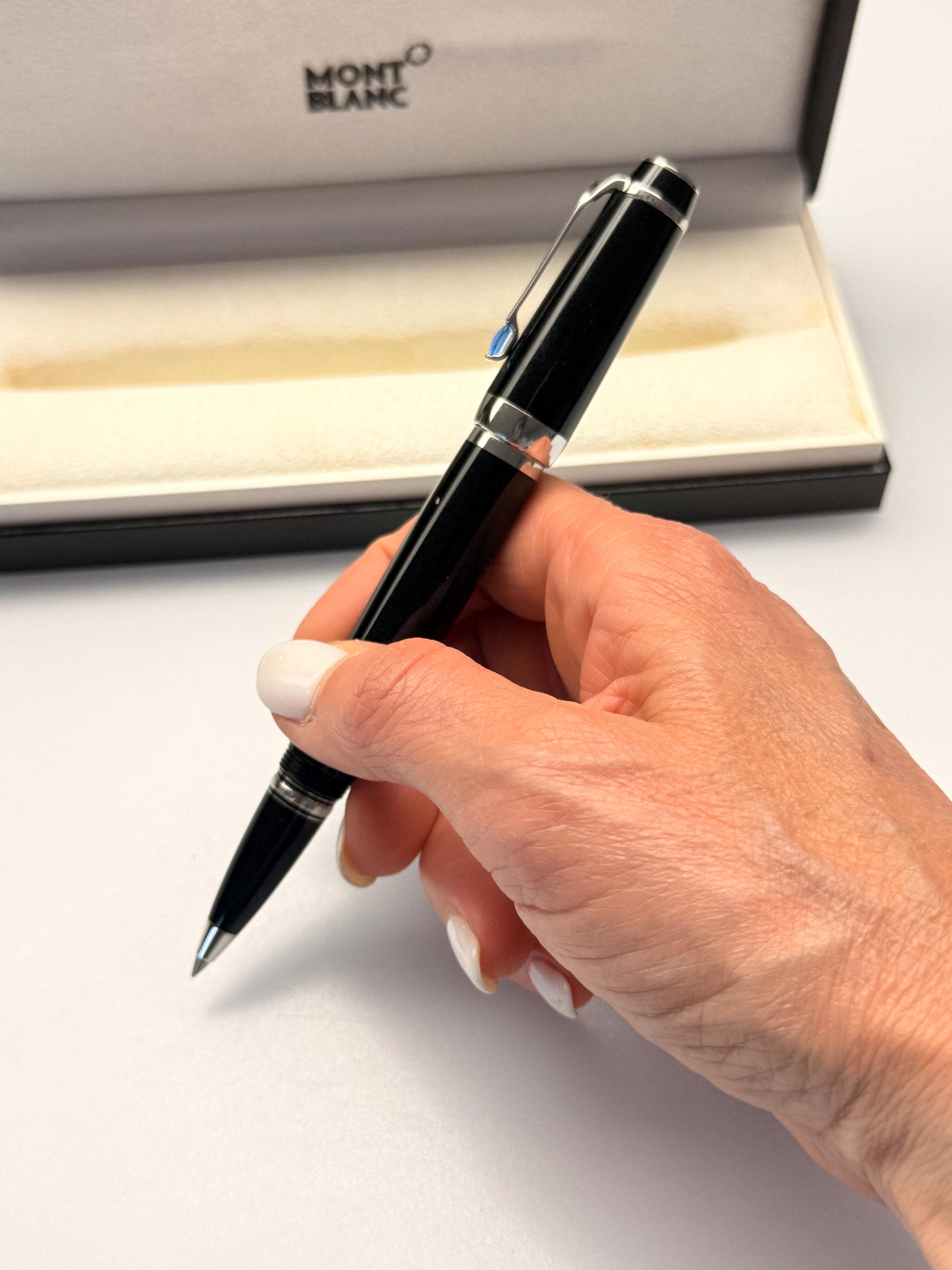 Montblanc Bohème Bleu Rollerball Pen, Black Resin Platinum Trim