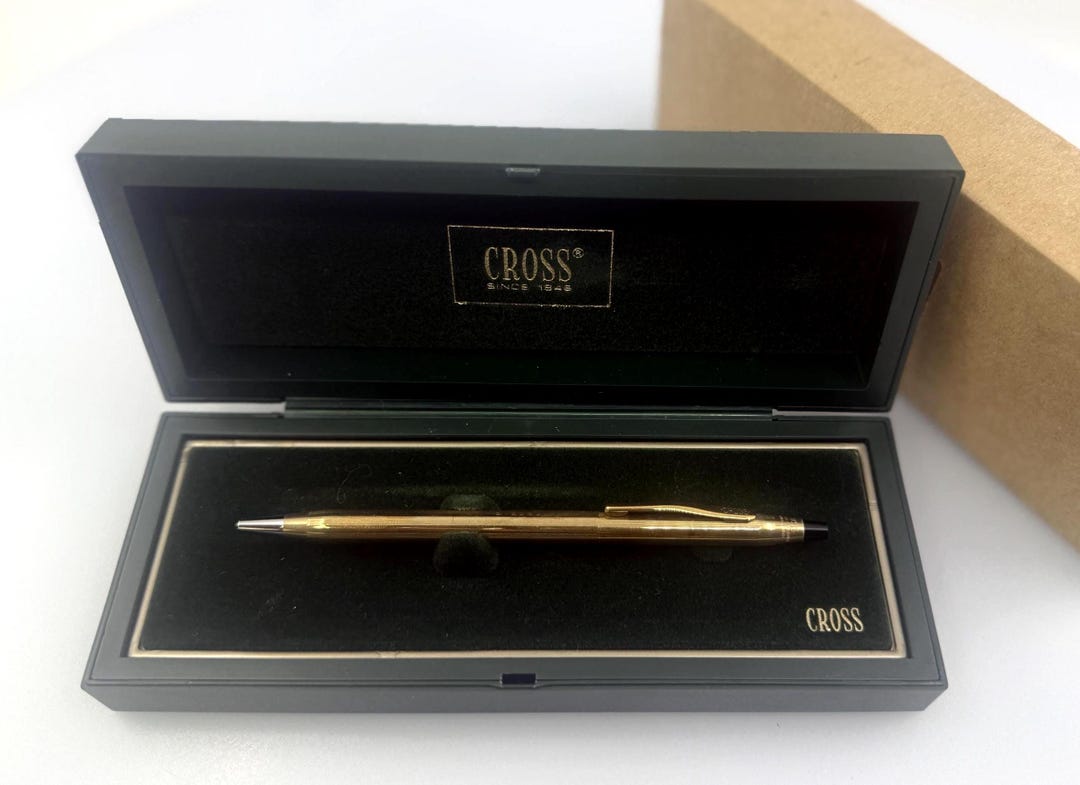 USA製 ネオヴィンテージCROSS 高級ボールペン 本体 ゴールドボックス付き ヴィンテージ クロス ボールペン ゴールドメッキ NOS オリジナル