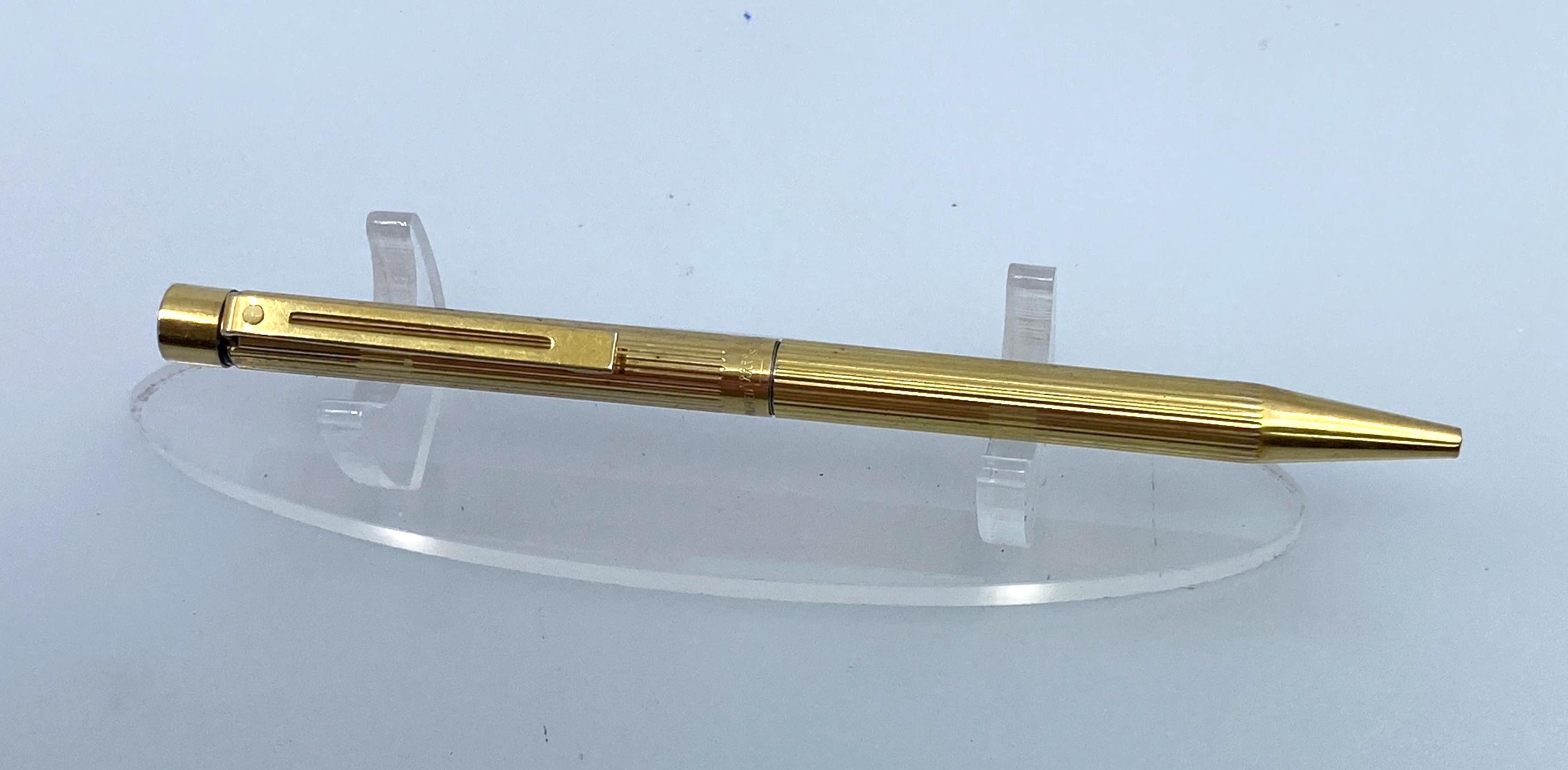 Sheaffer Targa Slim Ballpoint Pen, Gold Plated Striated Finish