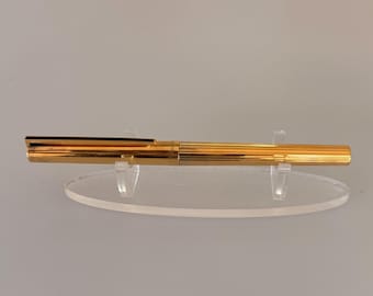 S.T. Dupont Classique Vermeil Fountain Pen, Sterling Silver 925 Gold-Plated Finish, 18K 750 Gold Nib, Vintage French Luxury Pen