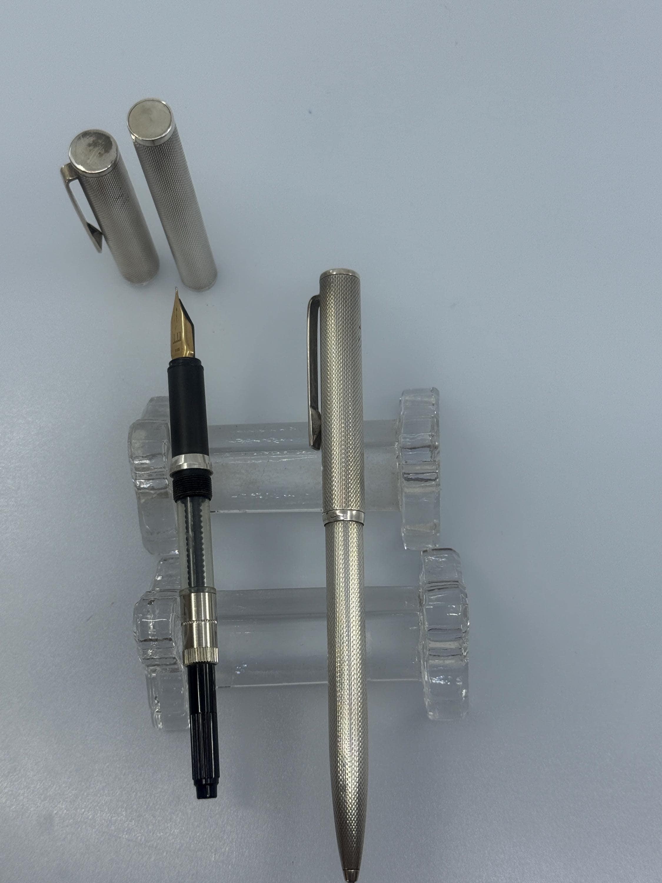 Dunhill Sterling Silver Set • Fountain Pen 14k Gold Nib 585