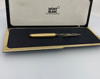 Montblanc Meisterstück 615 Ballpoint Pen - Green Striated / Gold Filled, Rolled Gold, Clip Mechanism - Vintage Collectible