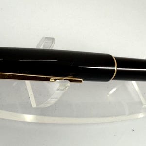 Penna stilografica Montblanc 320, senza inchiostro, nera e oro, pennino in oro 14k, vintage con scatola originale