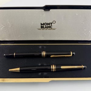 Montblanc Meisterstück Set: Vulpen, Balpen en Mechanisch Potlood, Zwart en Goud, Vintage Collectie