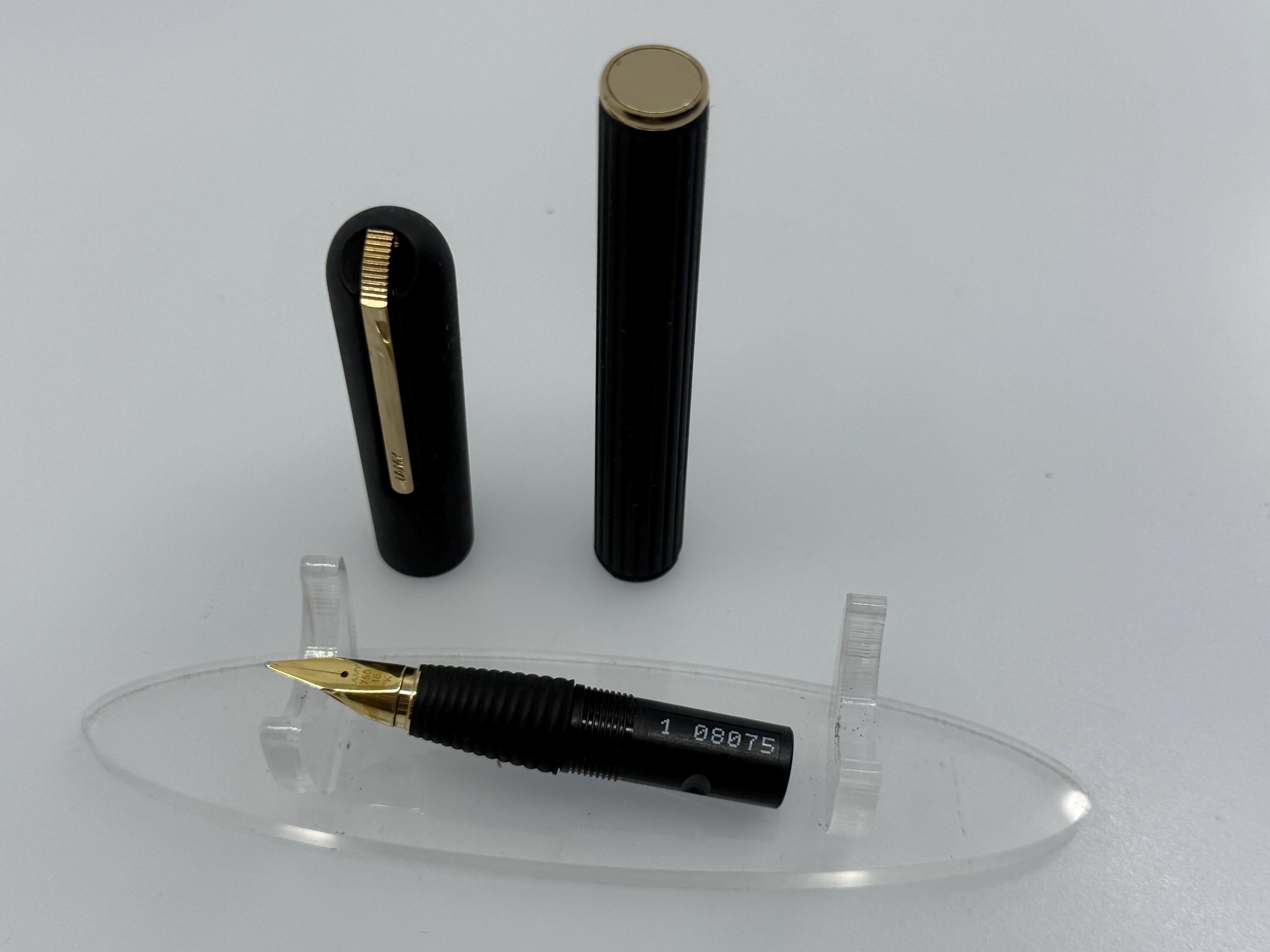 Vintage Lamy Persona Fountain Pen, Black Gold, 18K 750 Gold Nib