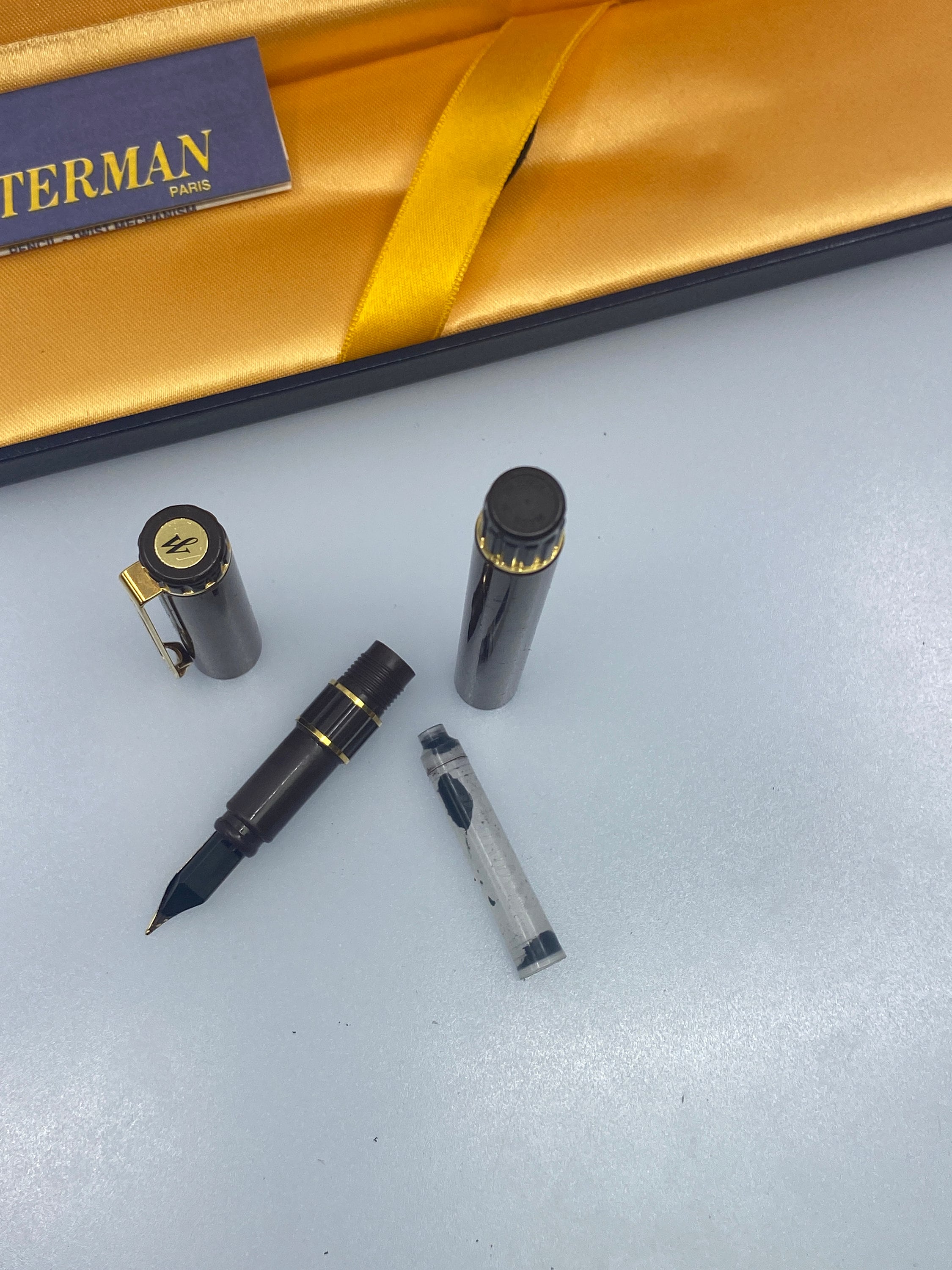 Stylo Plume Waterman Centurion Marbré Marron - Comme Neuf, Plume Plaquée Or