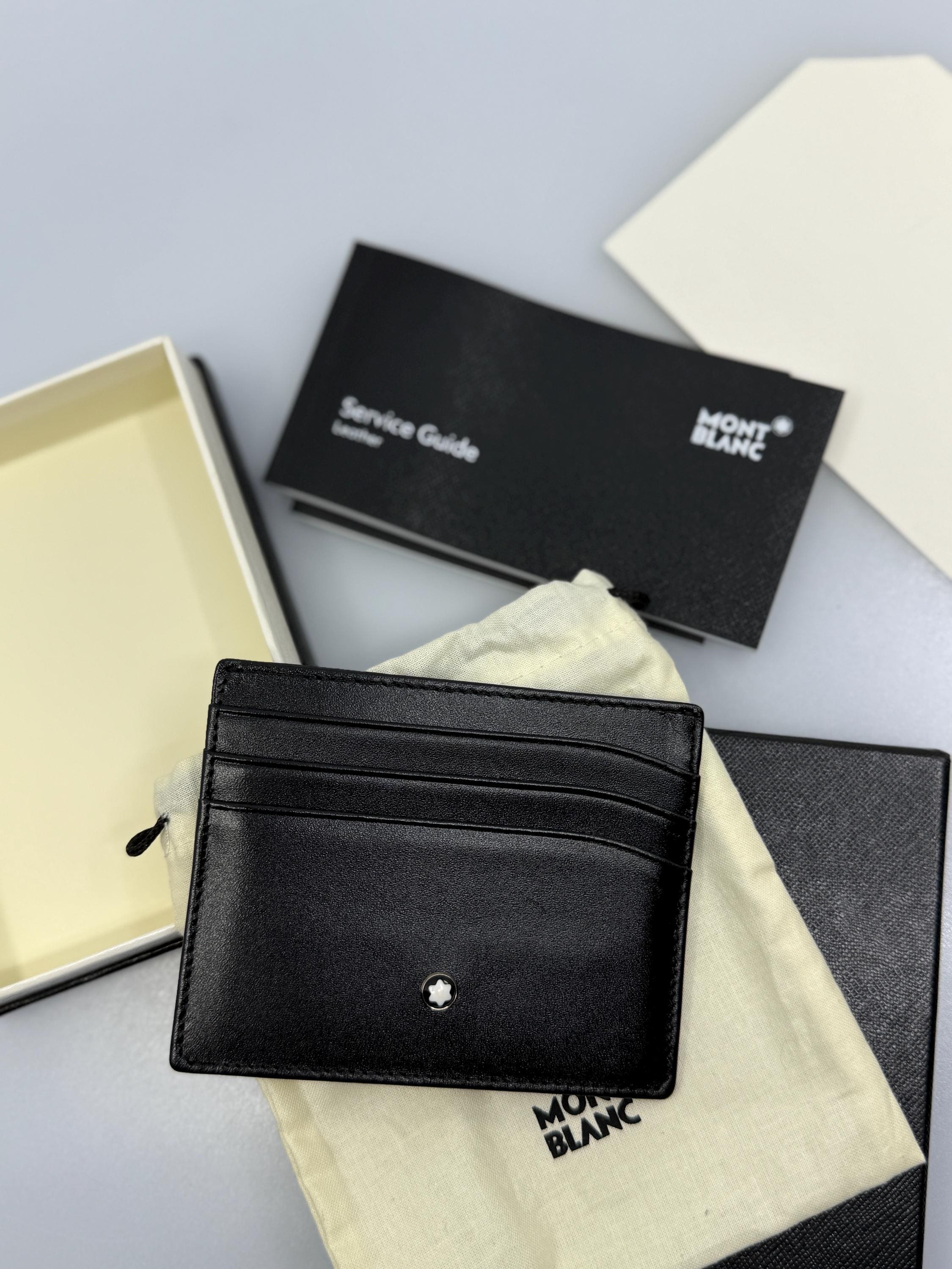Montblanc Black Leather Card Holder 6CC – New With Box & Papers