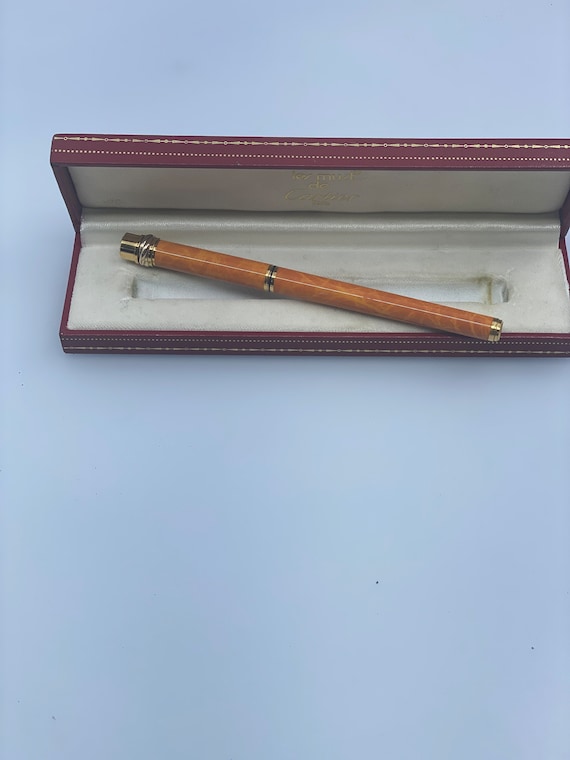 Cartier 'must De Cartier' Fountain Pen - Orange Marble Lacquer