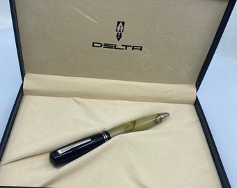Delta 366 Tortoise Ballpoint Pen, Vintage Italian Resin Pen