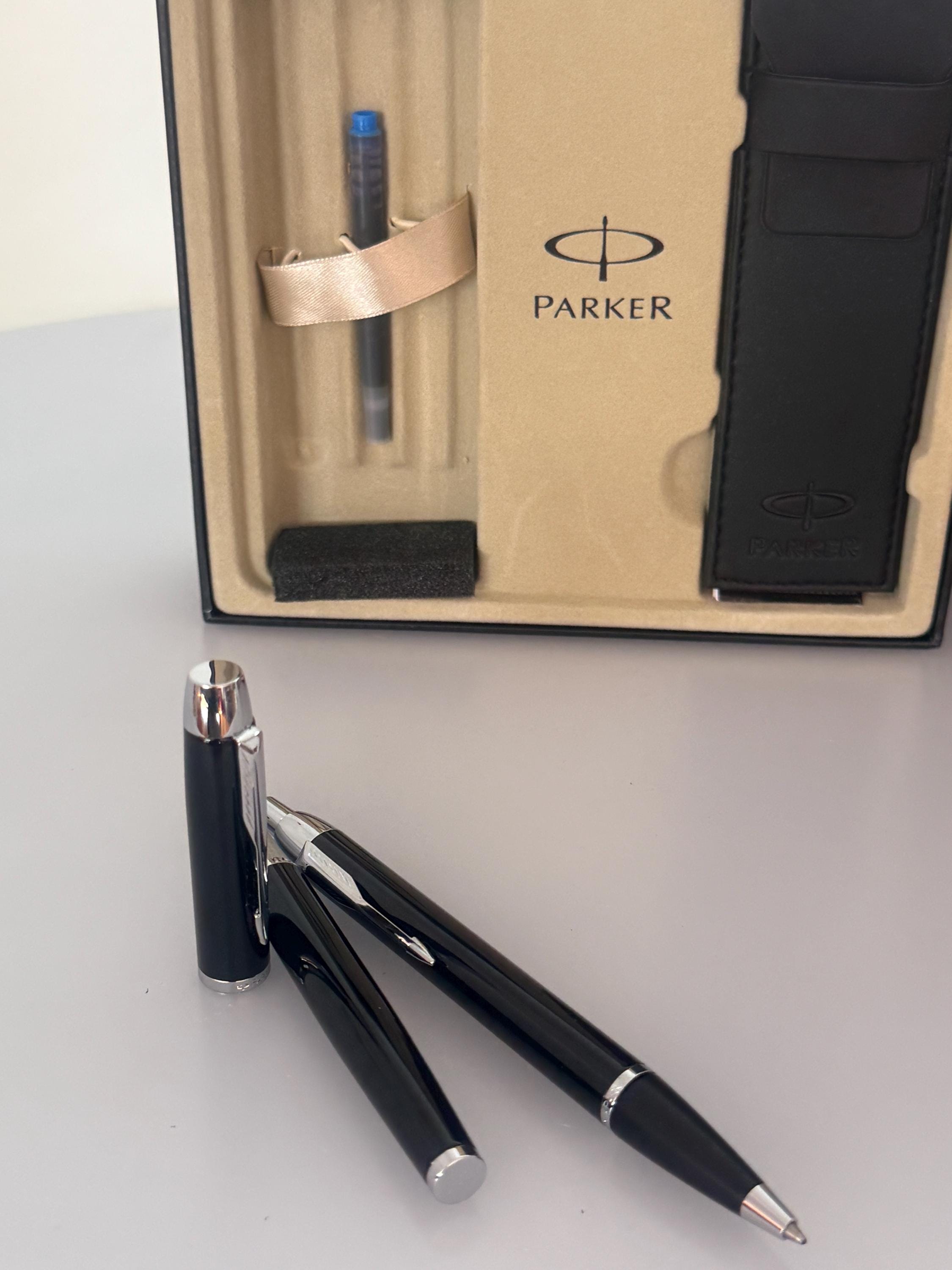 Parker Pen & Fountain Pen Gift Set • Never Used • Full Leather