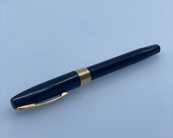 vintage Sheaffer Imperial IV Touchdown - Élégance en noir et or avec plume fine 14K - Gemme des années 1960