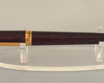 S.T. Dupont Fidélio Rollerball Pen, Burgundy Lacquer, Gold-Tone Trim, Made in France, Vintage French Luxury Pen