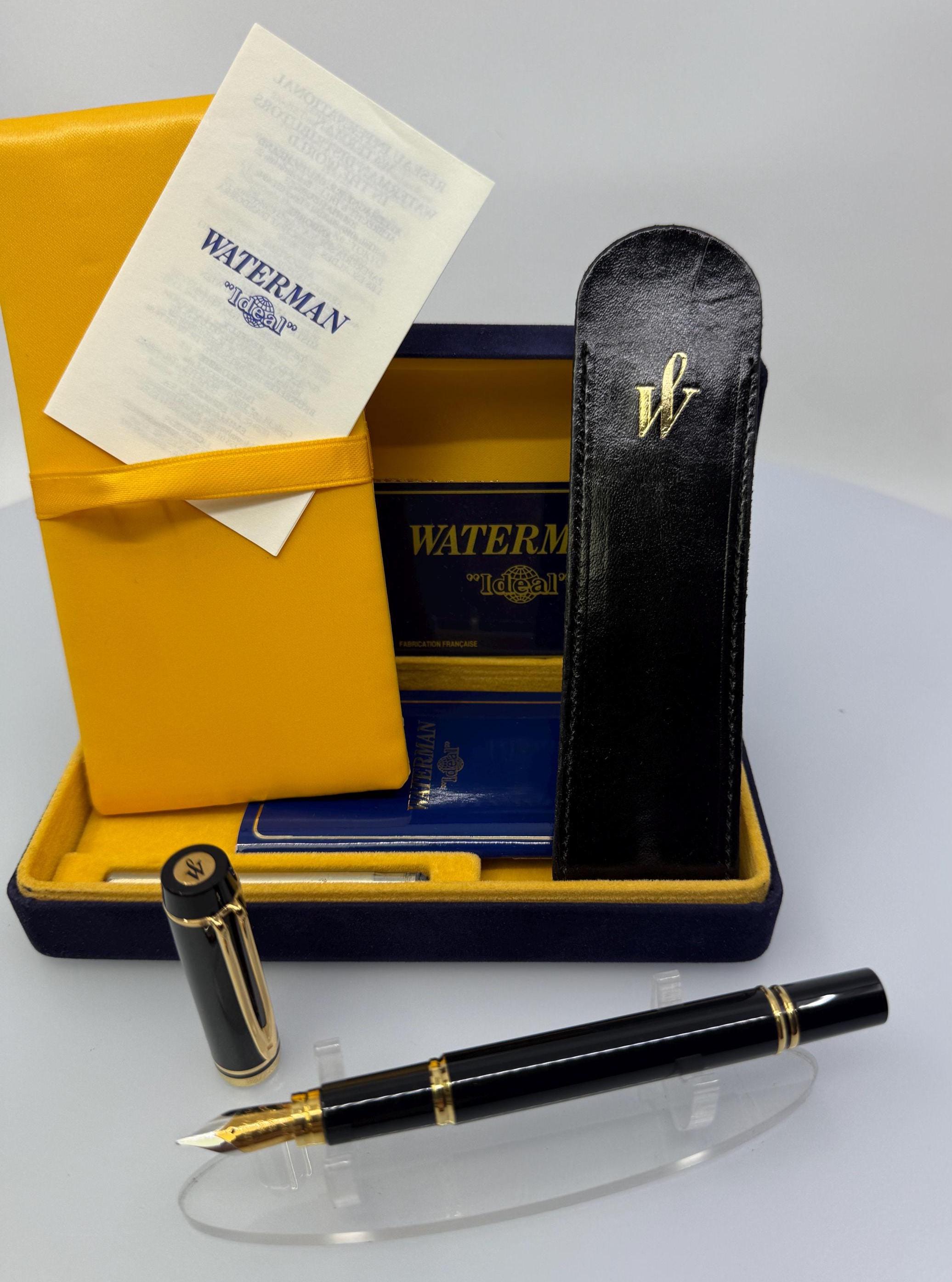 Waterman IDEAL 万年筆 18Kゴールド Unused Waterman Ideal Fountain Pen – 18k Gold Nib M, Black Gold