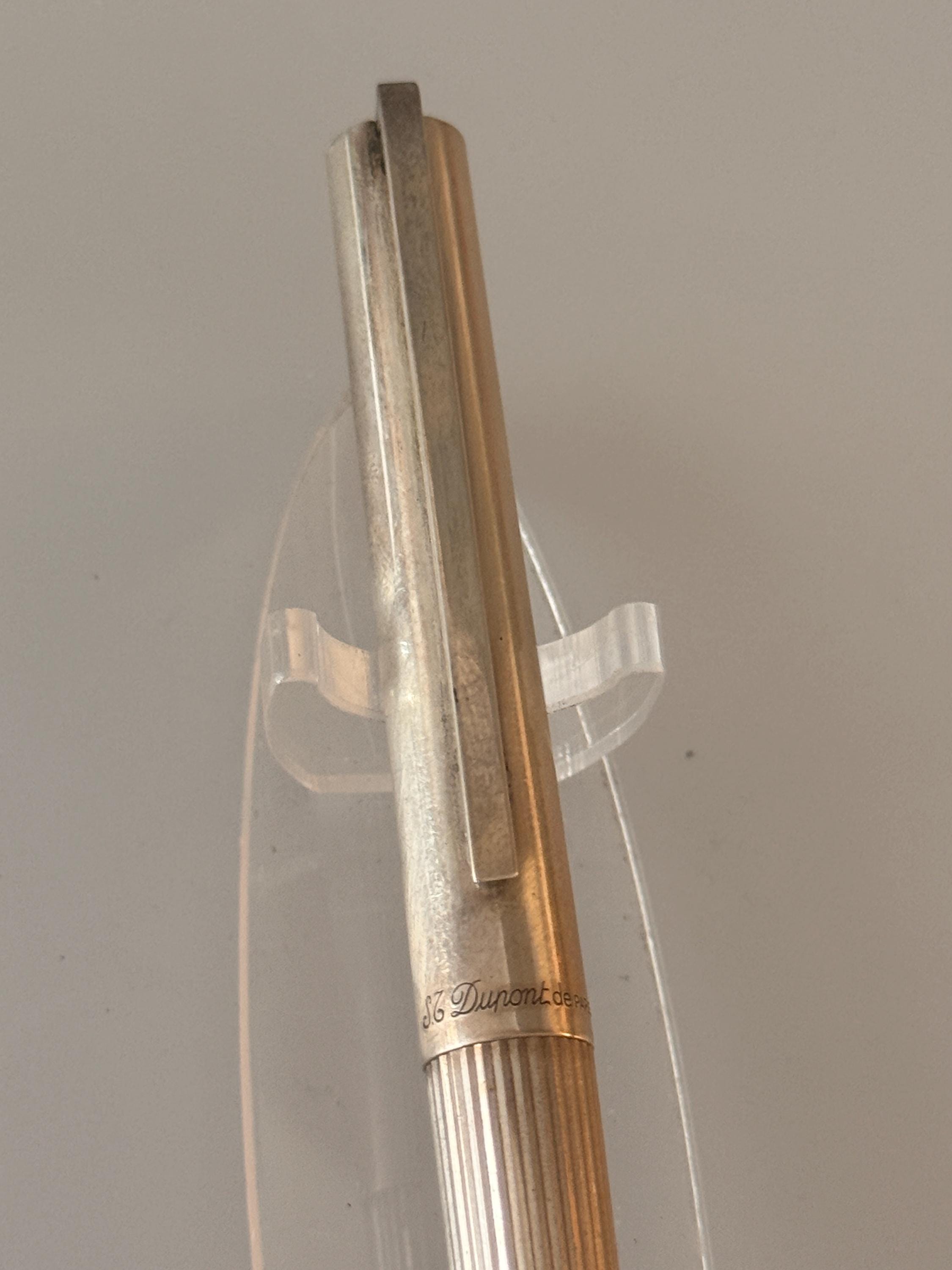 Vintage S.T. Dupont Classique Fountain Pen, Sterling Silver 925