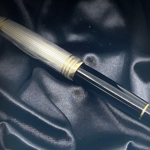 Montblanc Meisterstück Solitaire Doue Silver LeGrand 146 - Pluma Estilográfica de Segunda Mano en Plata y Oro, Con Caja Original