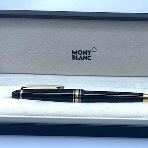Montblanc Meisterstück Le Grand Ballpoint Pen – Black Resin & Gold Trim, Luxury Writing Instrument, Vintage Montblanc Pen